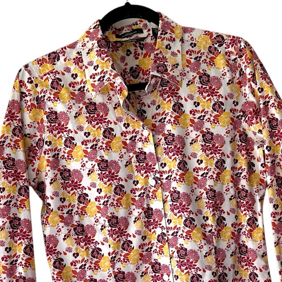 EDDIE BAUER | NWOT WRINKLE RESISTANT STRETCH BUTTON UP FLORAL SHIRT | SZ: SMALL - Picture 2 of 9